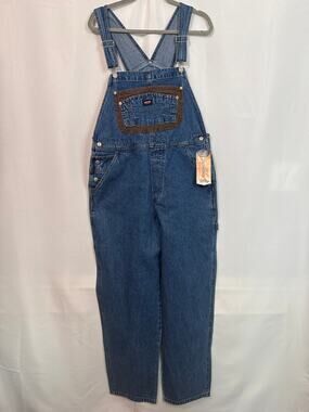 Jordache Vintage Deadstock Denim Overalls Womens Size L Corduroy Trim Y2K NWT